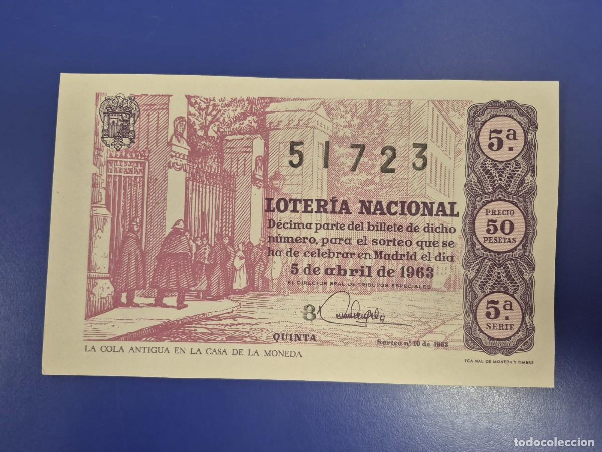 Loter&iacute;a Nacional: LOTERIA NACIONAL SORTEO 11 DE 1963 SERIE 5
