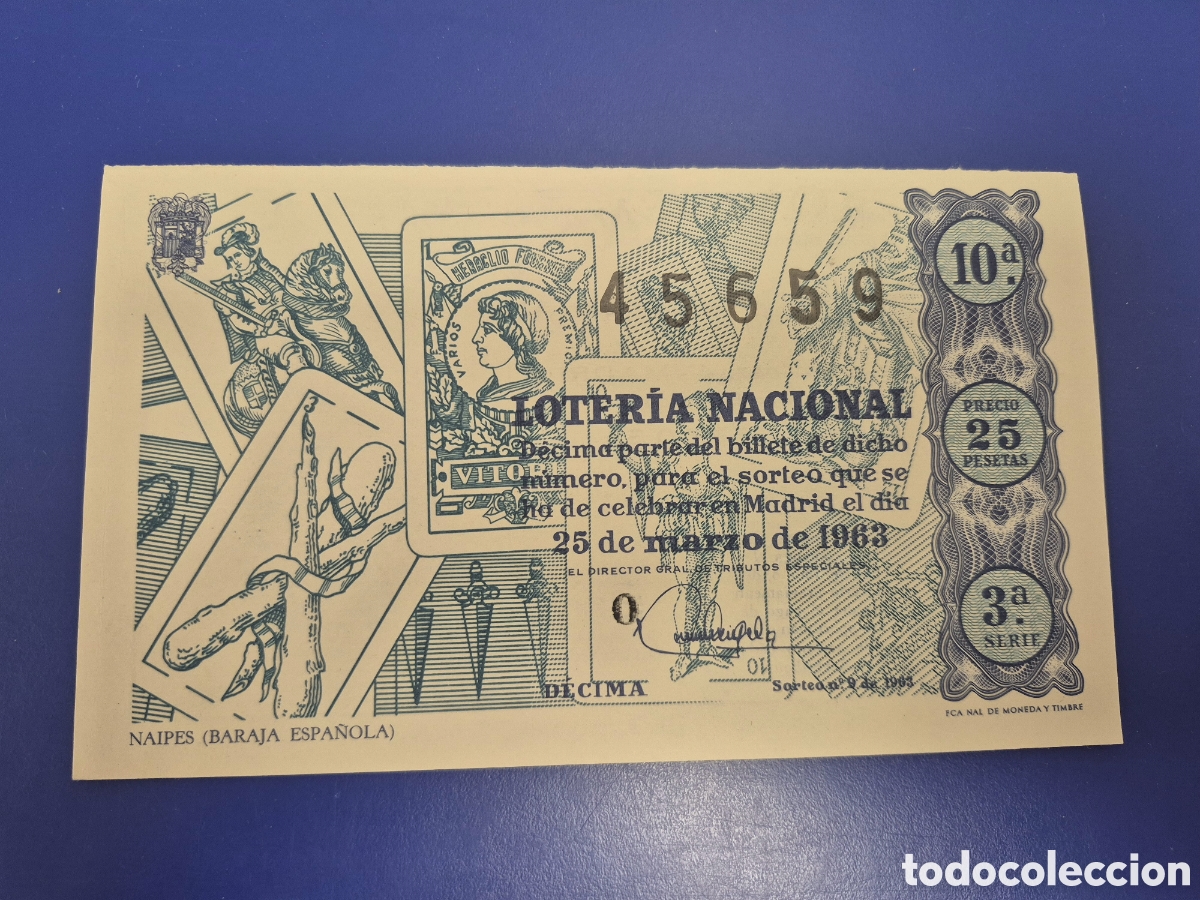 Loter&iacute;a Nacional: LOTERIA NACIONAL SORTEO 9 DE 1963 SERIE 3