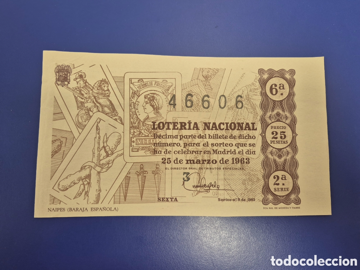 Loter&iacute;a Nacional: LOTERIA NACIONAL SORTEO 9 DE 1963 SERIE 2