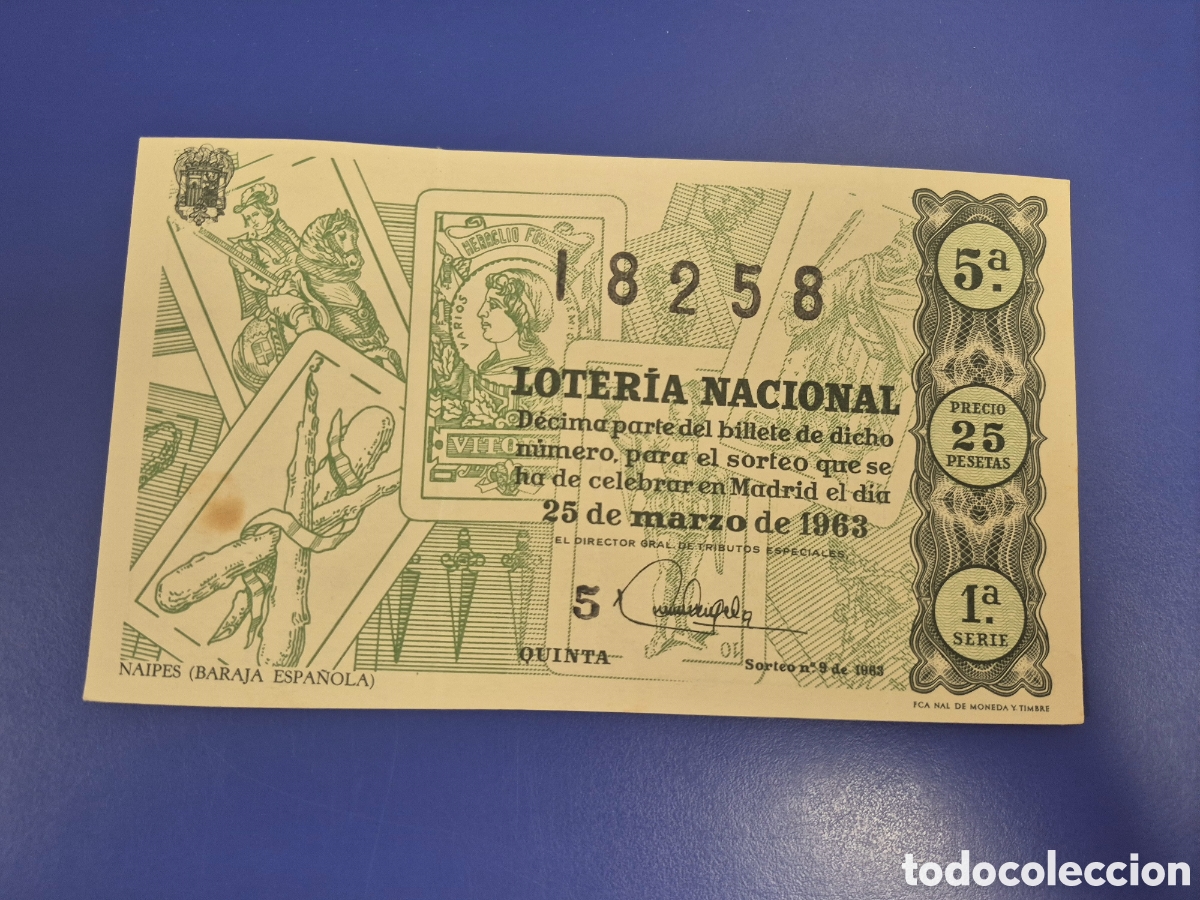 Loter&iacute;a Nacional: LOTERIA NACIONAL SORTEO 9 DE 1963 SERIE 2