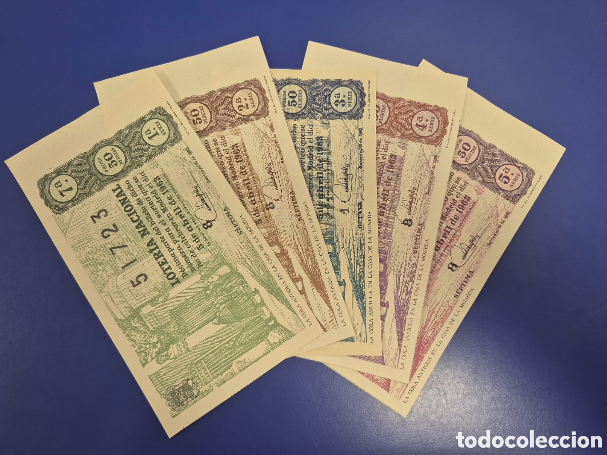 Loter&iacute;a Nacional: LOTERIA NACIONAL SORTEO 10 DE 1963 SERIE COMPLETA