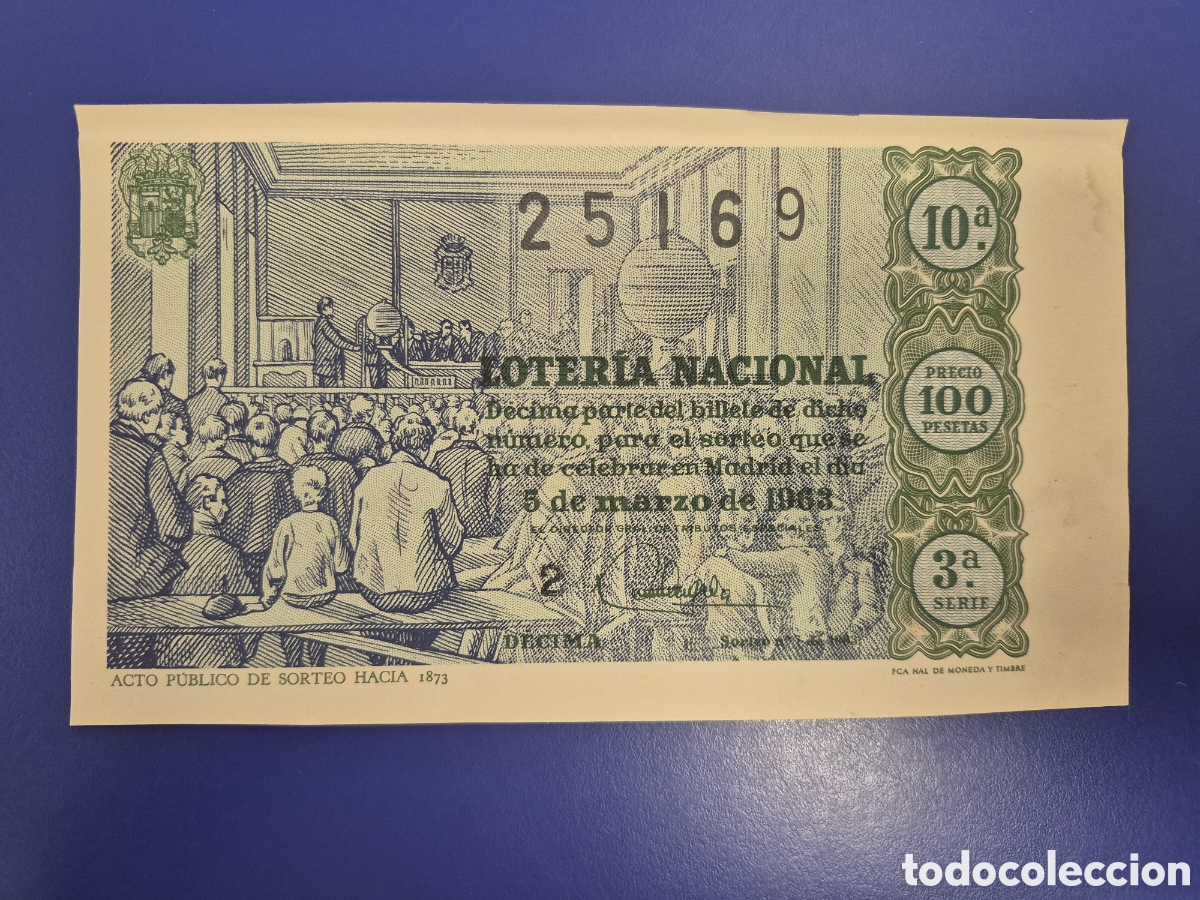 Loter&iacute;a Nacional: LOTERIA NACIONAL SORTEO 7 DE 1963 SERIE 2