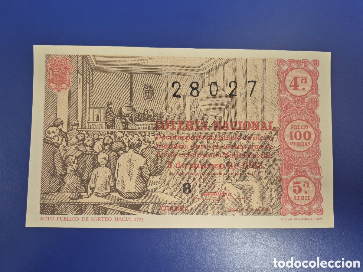 Loter&iacute;a Nacional: LOTERIA NACIONAL SORTEO 7 DE 1963 SERIE 5
