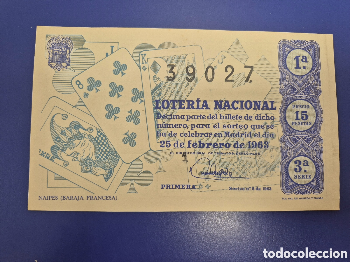 Loter&iacute;a Nacional: LOTERIA NACIONAL SORTEO 6 DE 1963 SERIE 3