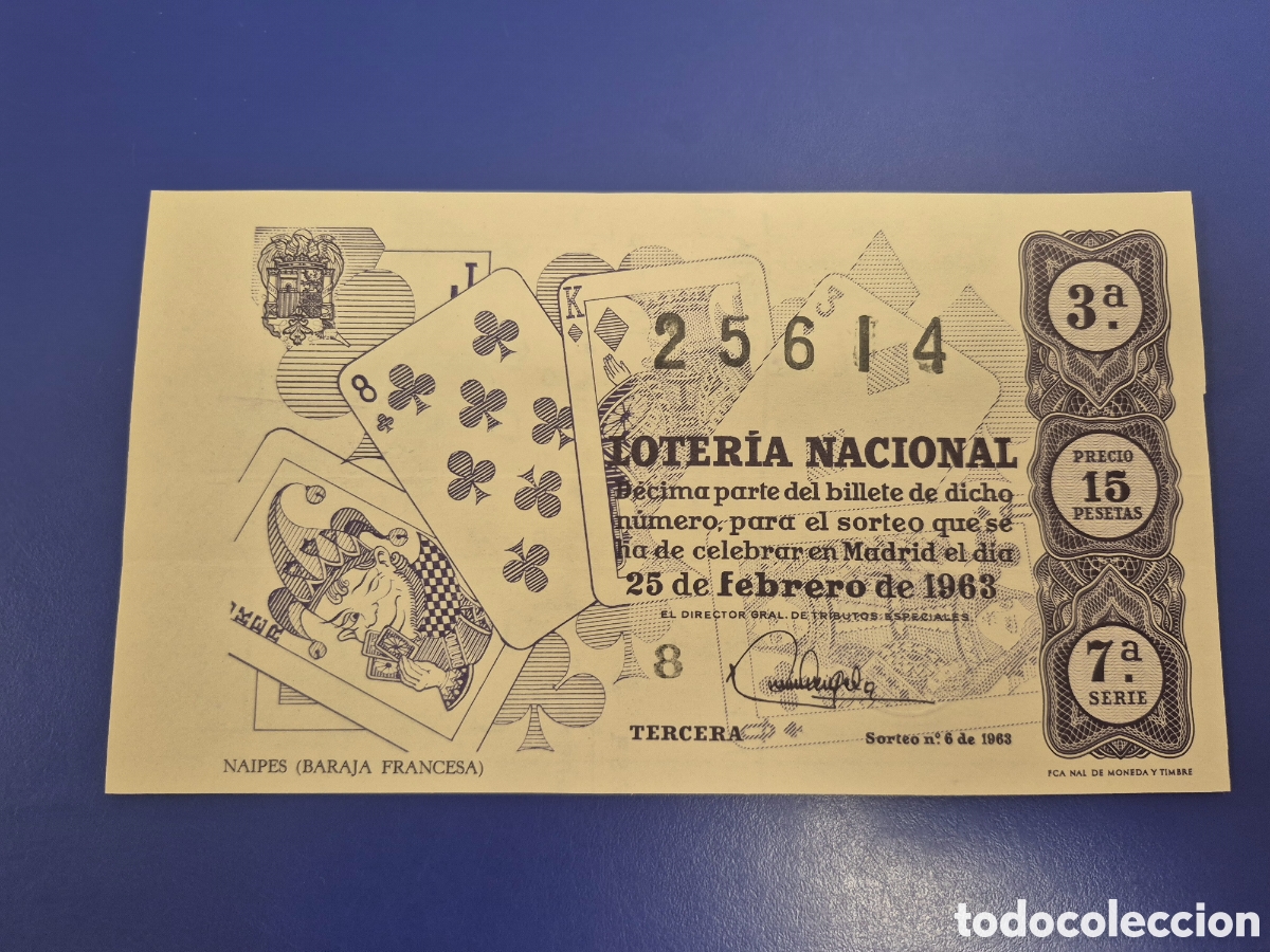 Loter&iacute;a Nacional: LOTERIA NACIONAL SORTEO 6 DE 1963 SERIE 7