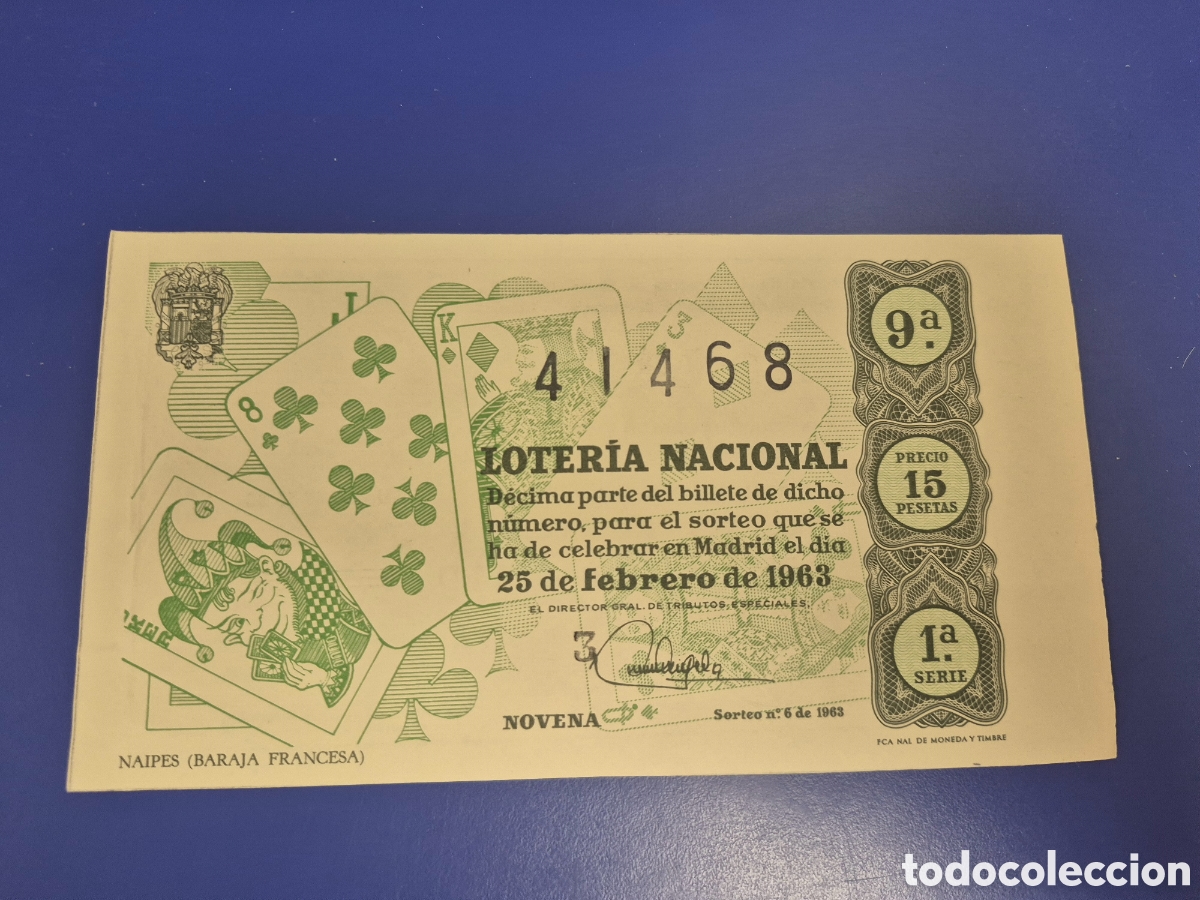 Loter&iacute;a Nacional: LOTERIA NACIONAL SORTEO 6 DE 1963 SERIE 1