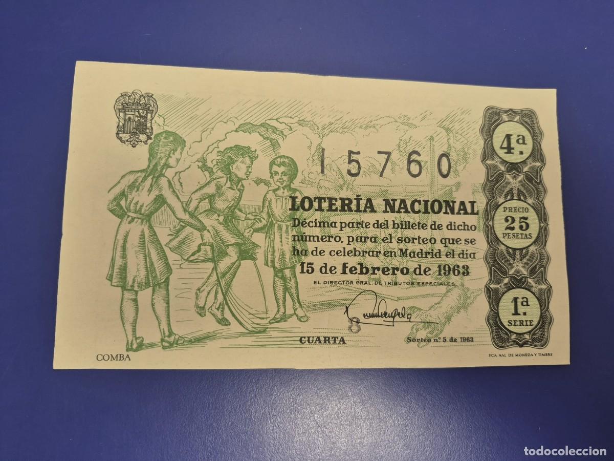 Loter&iacute;a Nacional: LOTERIA NACIONAL SORTEO 5 DE 1963 SERIE 1
