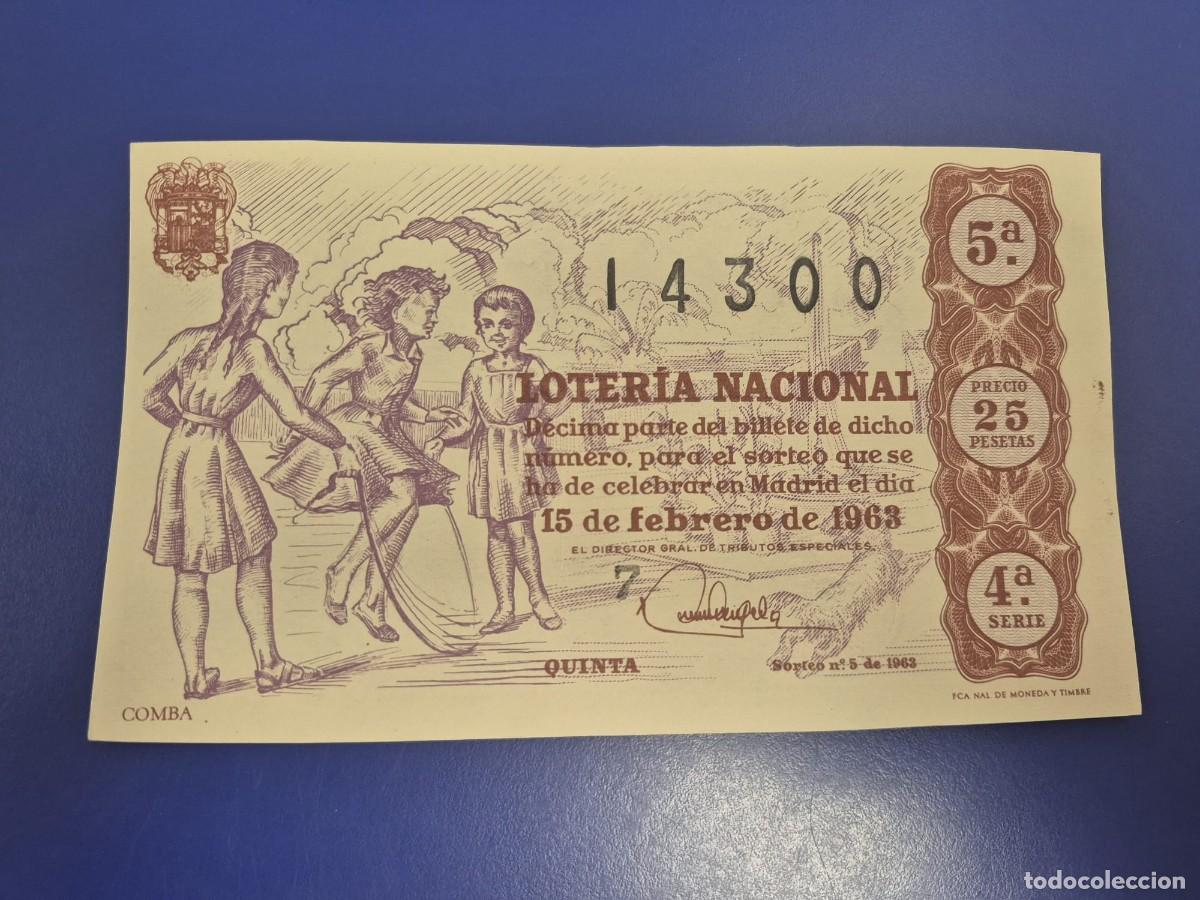 Loter&iacute;a Nacional: LOTERIA NACIONAL SORTEO 5 DE 1963 SERIE 4