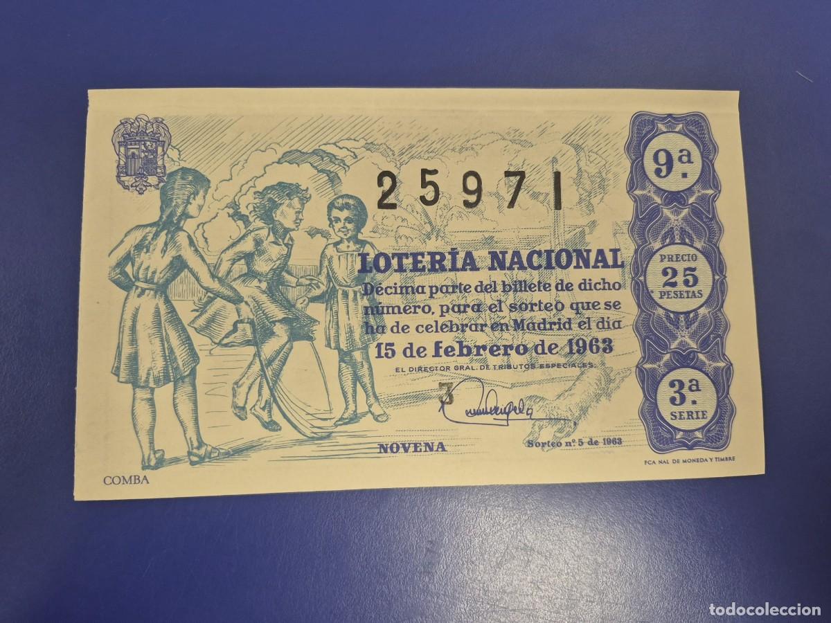 Loter&iacute;a Nacional: LOTERIA NACIONAL SORTEO 5 DE 1963 SERIE 3