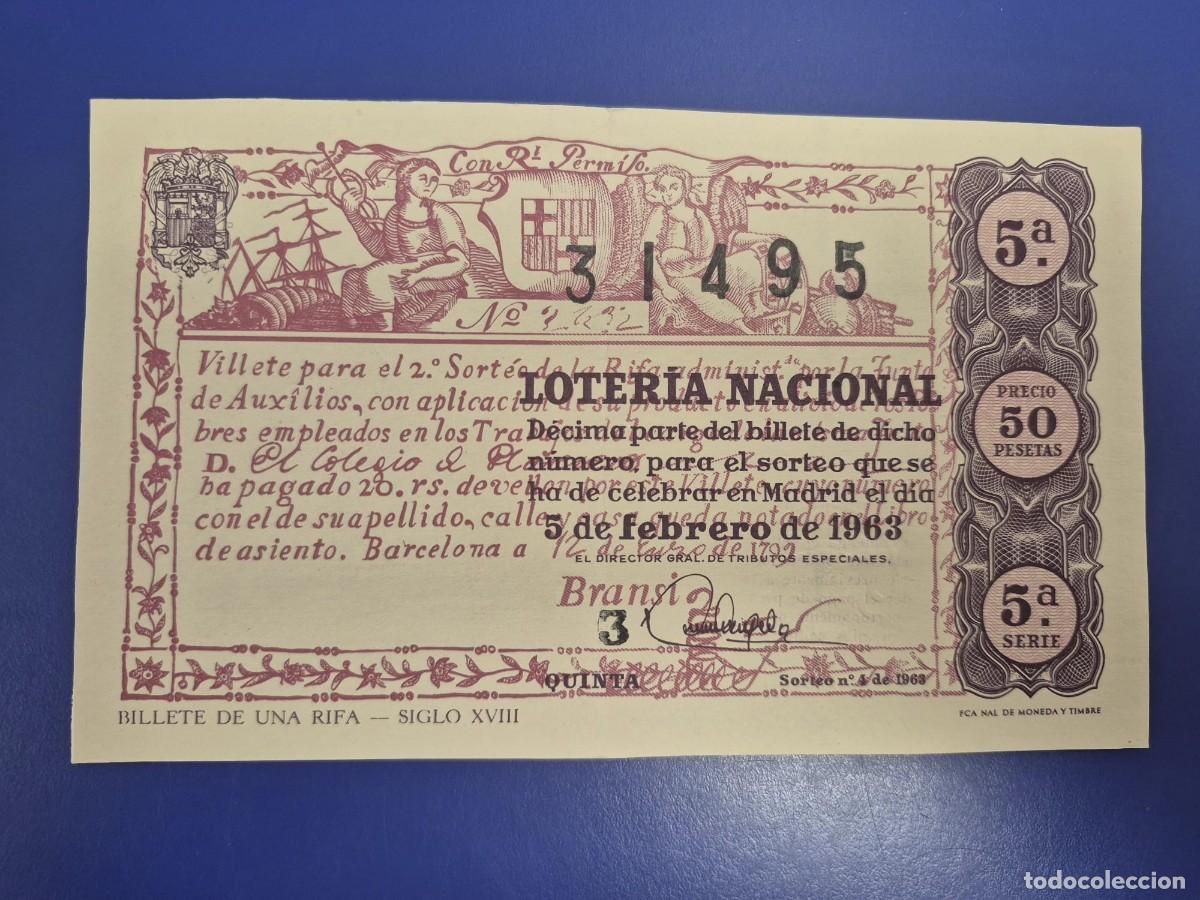Loter&iacute;a Nacional: LOTERIA NACIONAL SORTEO 4 DE 1963 SERIE 5