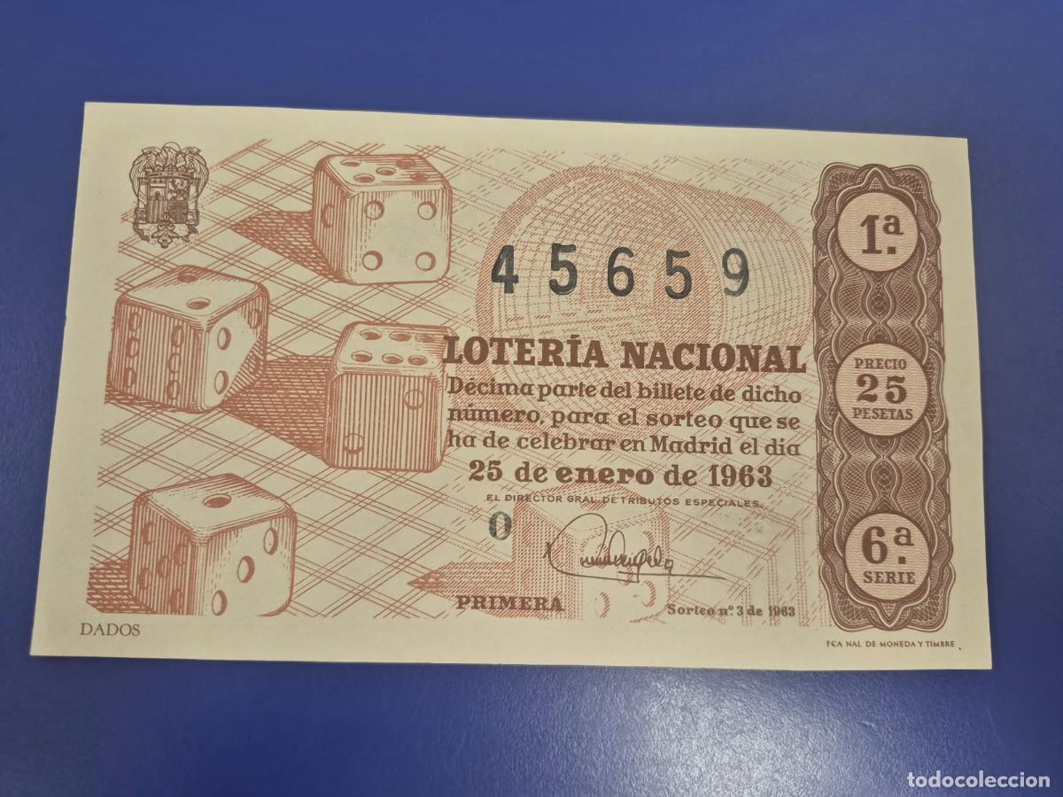 Loter&iacute;a Nacional: LOTERIA NACIONAL SORTEO 3 DE 1963 SERIE 6