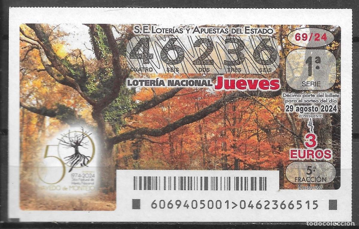Loter&iacute;a Nacional: LOTERIA DEL JUEVES,29/08/2024.