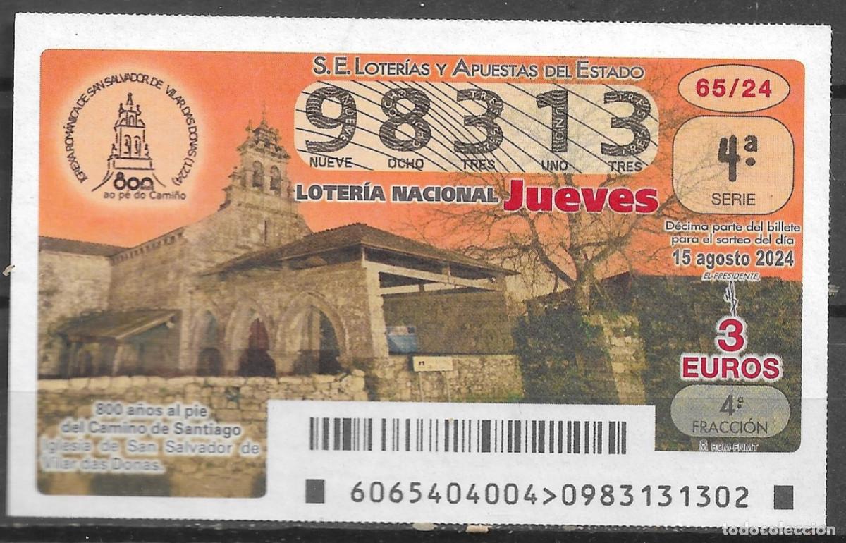 Loter&iacute;a Nacional: LOTERIA DEL JUEVES,15/08/2024.