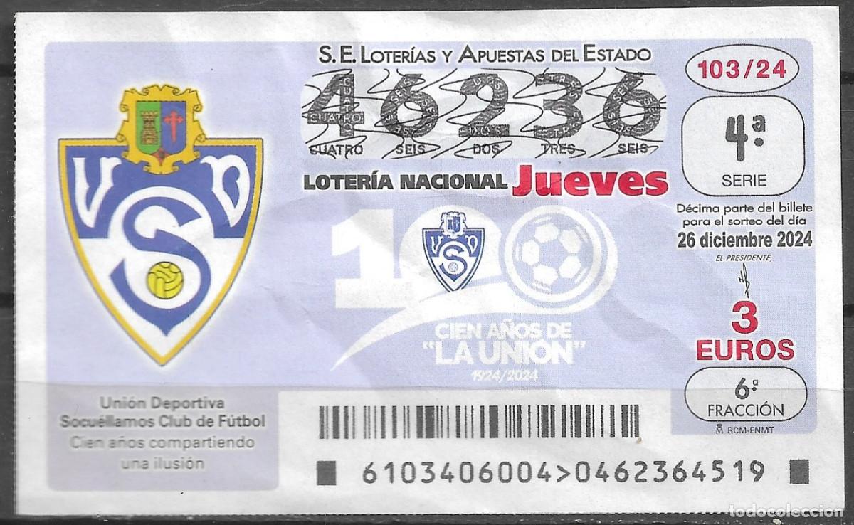 Loter&iacute;a Nacional: LOTERIA DEL JUEVES,26/12/2024.