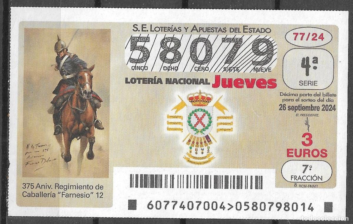 Loter&iacute;a Nacional: LOTERIA DEL JUEVES,26/09/2024.