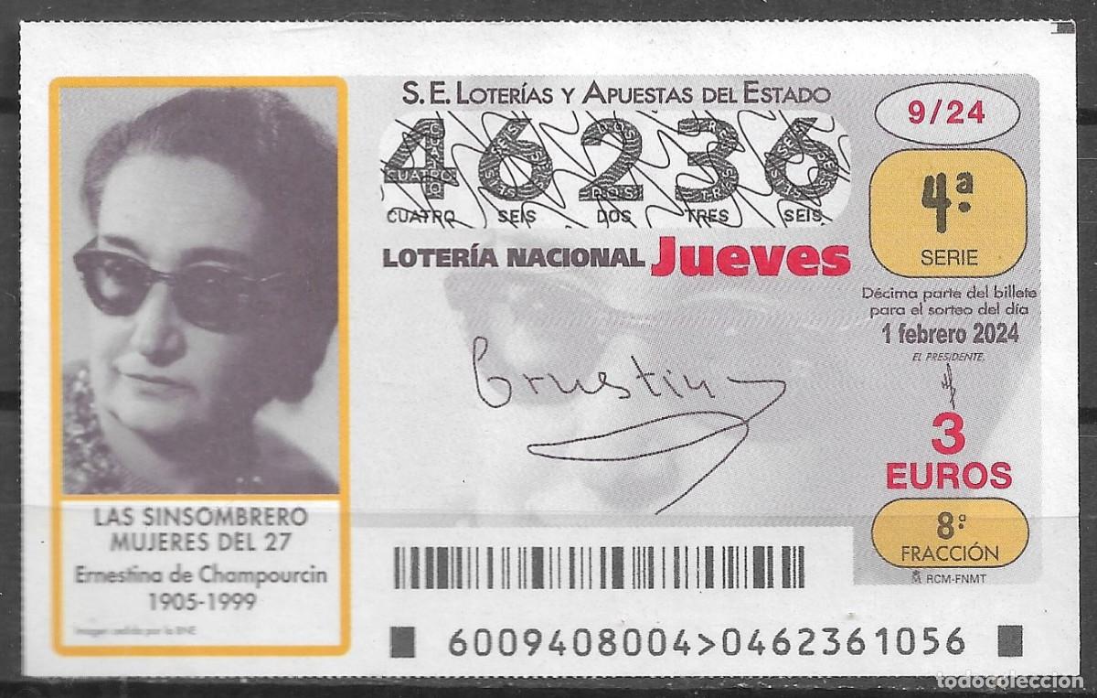 Loter&iacute;a Nacional: LOTERIA DEL JUEVES,01/02/2024.