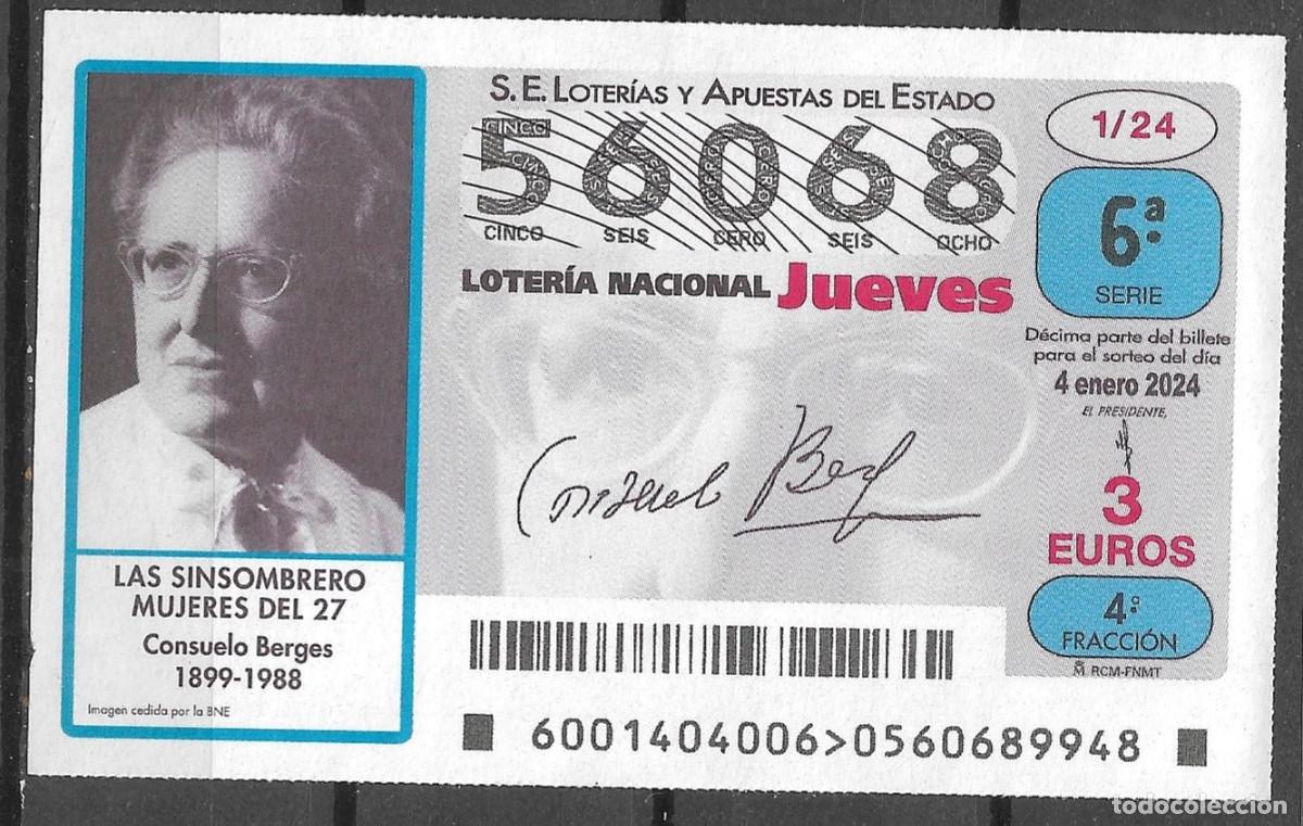 Loter&iacute;a Nacional: LOTERIA DEL JUEVES,04/01/2024.