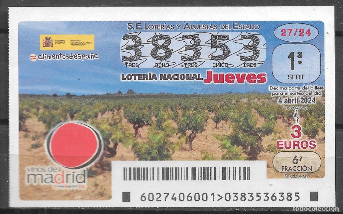 Loter&iacute;a Nacional: LOTERIA DEL JUEVES,04/04/2024.