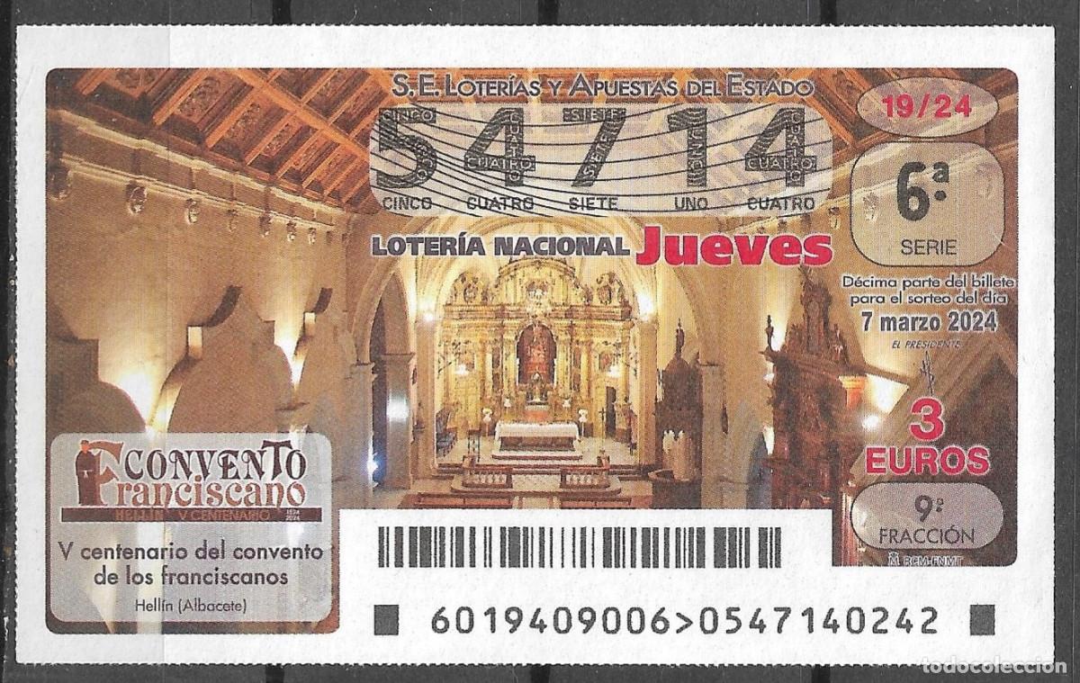 Loter&iacute;a Nacional: LOTERIA DEL JUEVES,07/03/2024.