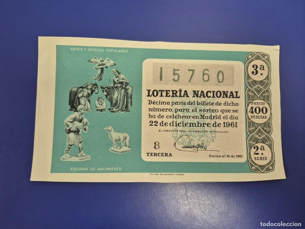 Loter&iacute;a Nacional: LOTERIA NACIONAL SORTEO 22 DE 1961 NAVIDAD SERIE 2
