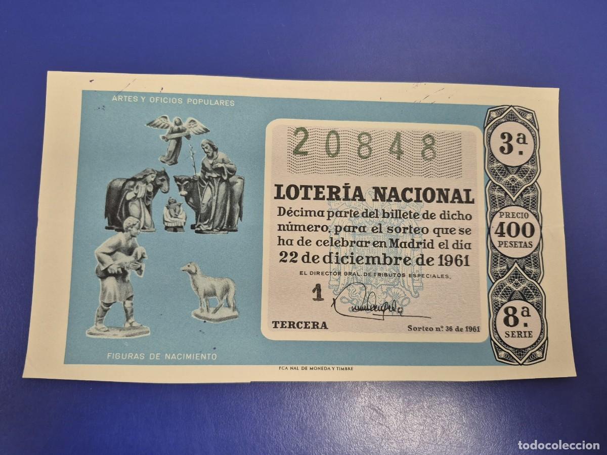 Loter&iacute;a Nacional: LOTERIA NACIONAL SORTEO 36 DE 1961 NAVIDAD SERIE 8