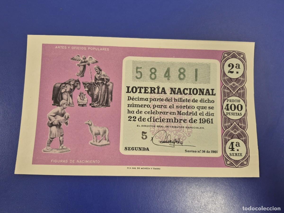Loter&iacute;a Nacional: LOTERIA NACIONAL SORTEO 36 DE 1961 NAVIDAD SERIE 4