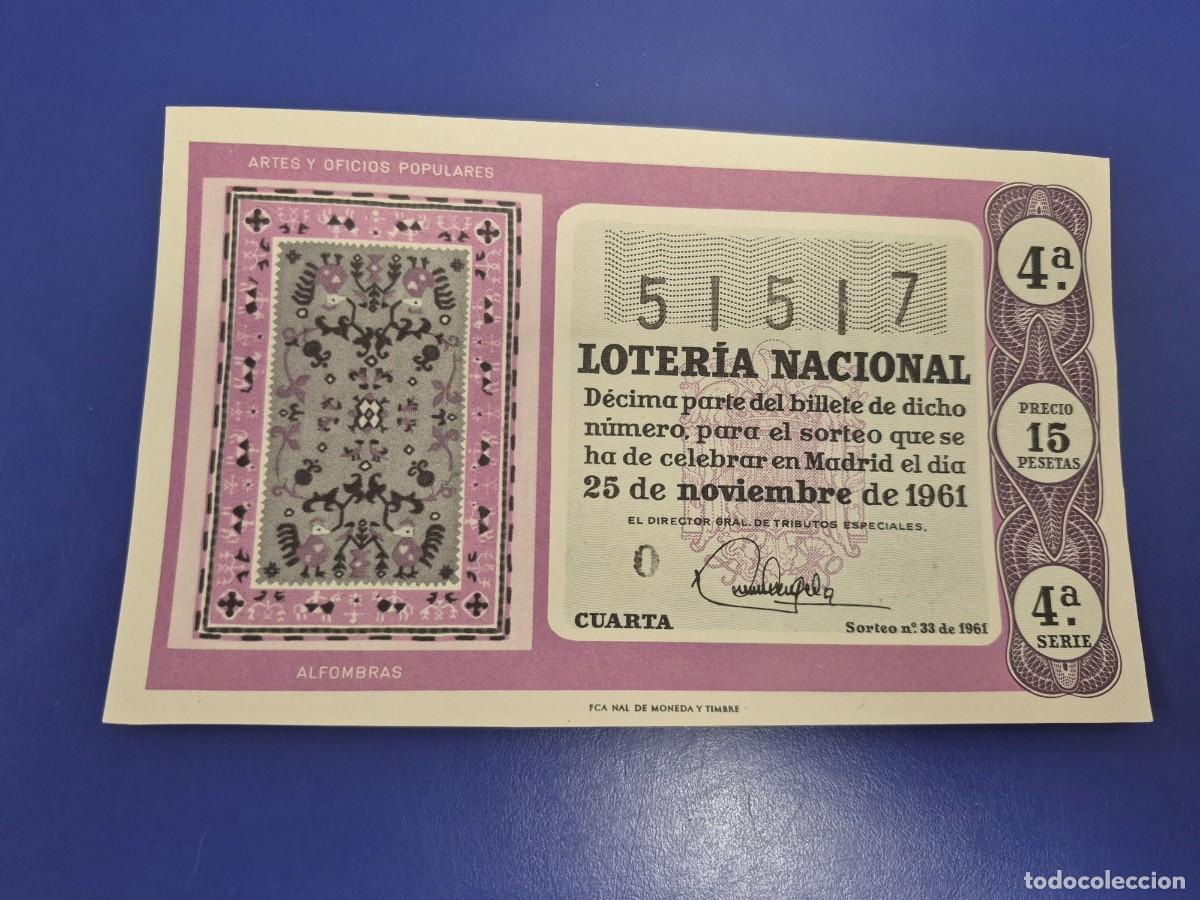 Loter&iacute;a Nacional: LOTERIA NACIONAL SORTEO 33 DE 1961 SERIE 4