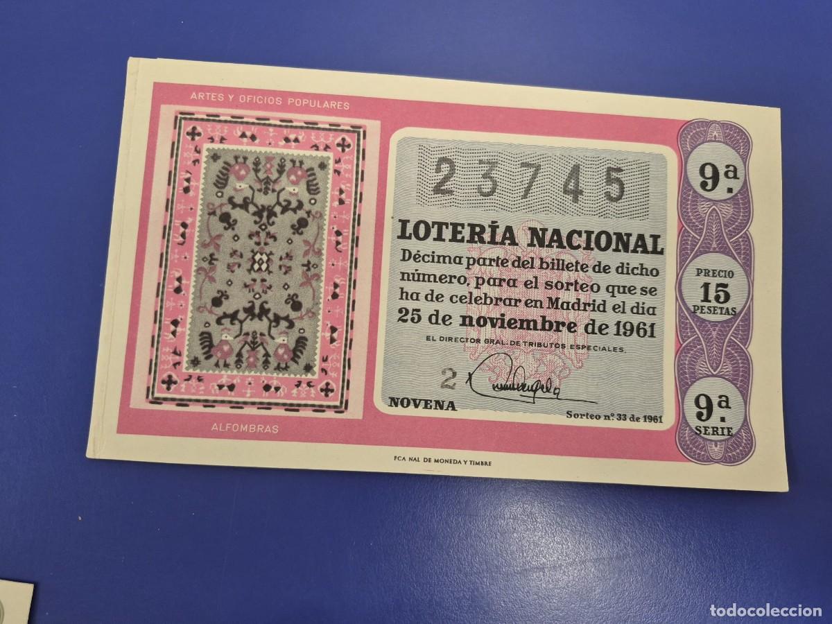 Loter&iacute;a Nacional: LOTERIA NACIONAL SORTEO 33 DE 1961 SERIE 9