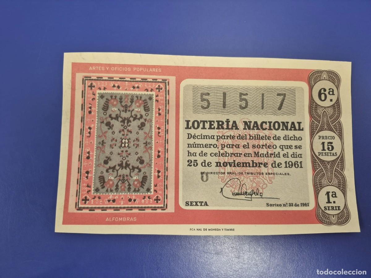 Loter&iacute;a Nacional: LOTERIA NACIONAL SORTEO 33 DE 1961 NAVIDAD SERIE 1
