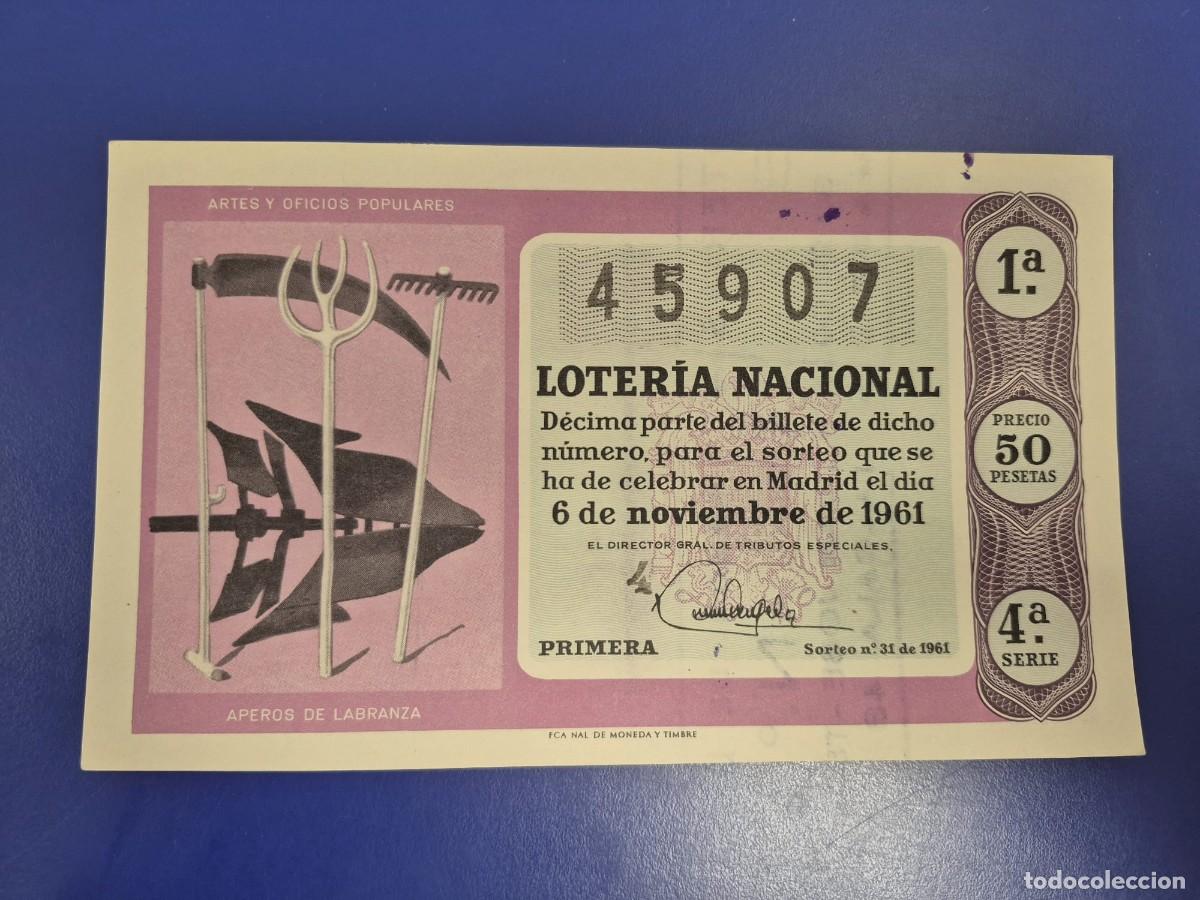 Loter&iacute;a Nacional: LOTERIA NACIONAL SORTEO 31 DE 1961 SERIE 4