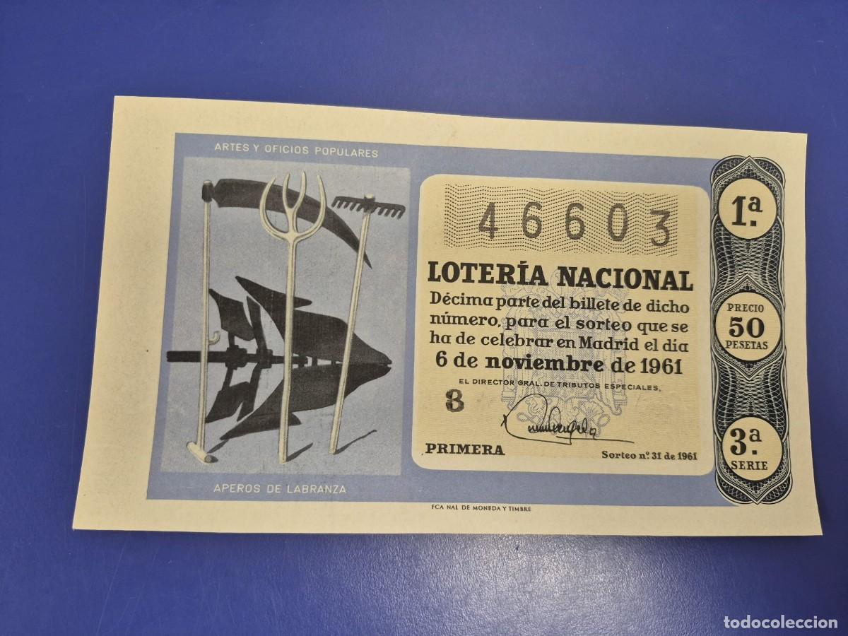 Loter&iacute;a Nacional: LOTERIA NACIONAL SORTEO 31 DE 1961 SERIE 3