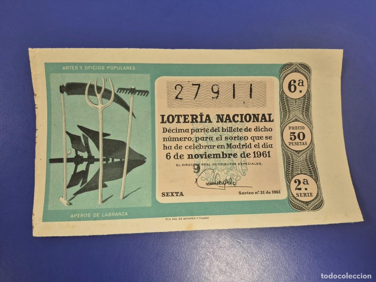 Loter&iacute;a Nacional: LOTERIA NACIONAL SORTEO 31 DE 1961 SERIE 2