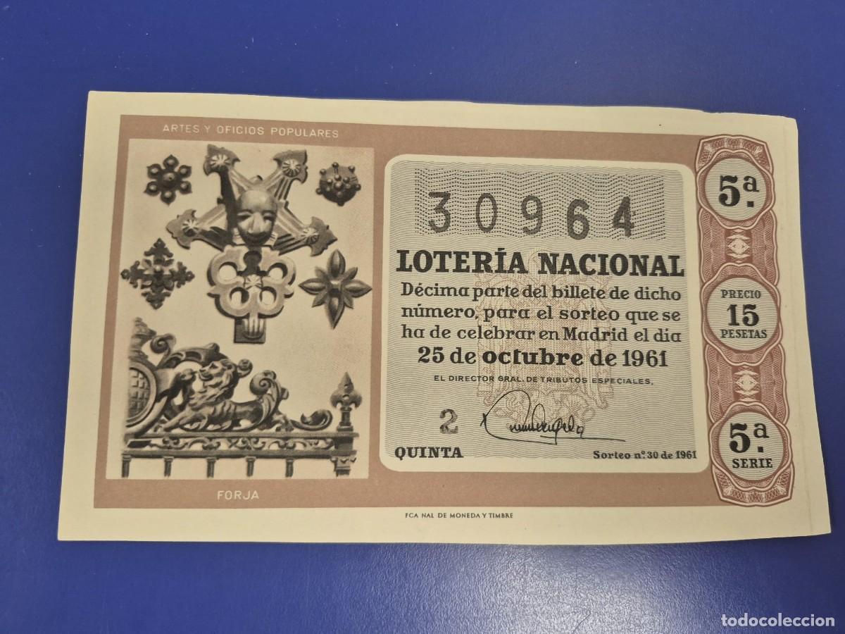 Loter&iacute;a Nacional: LOTERIA NACIONAL SORTEO 30 DE 1961 SERIE 5