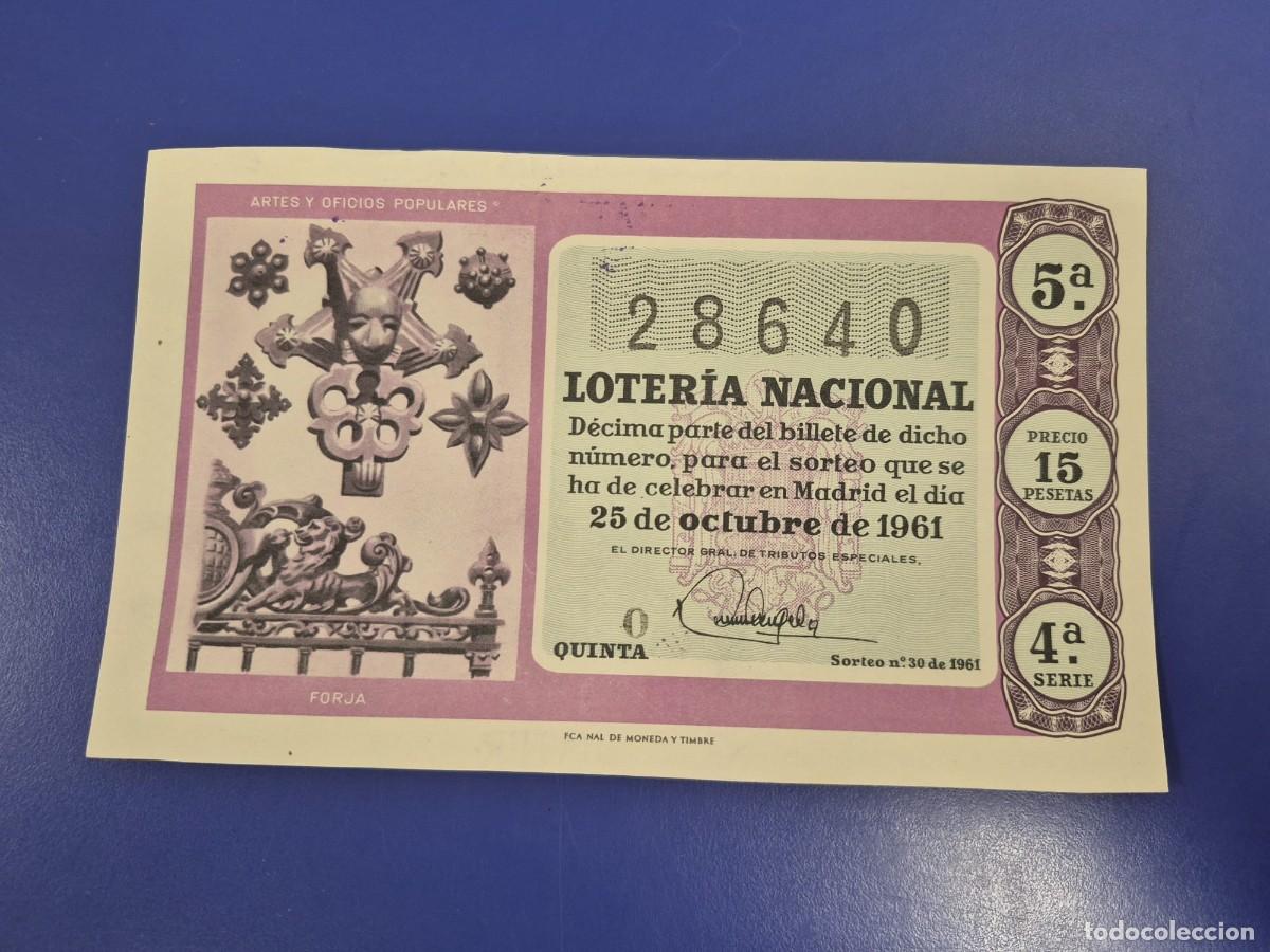 Loter&iacute;a Nacional: LOTERIA NACIONAL SORTEO 30 DE 1961 SERIE 4