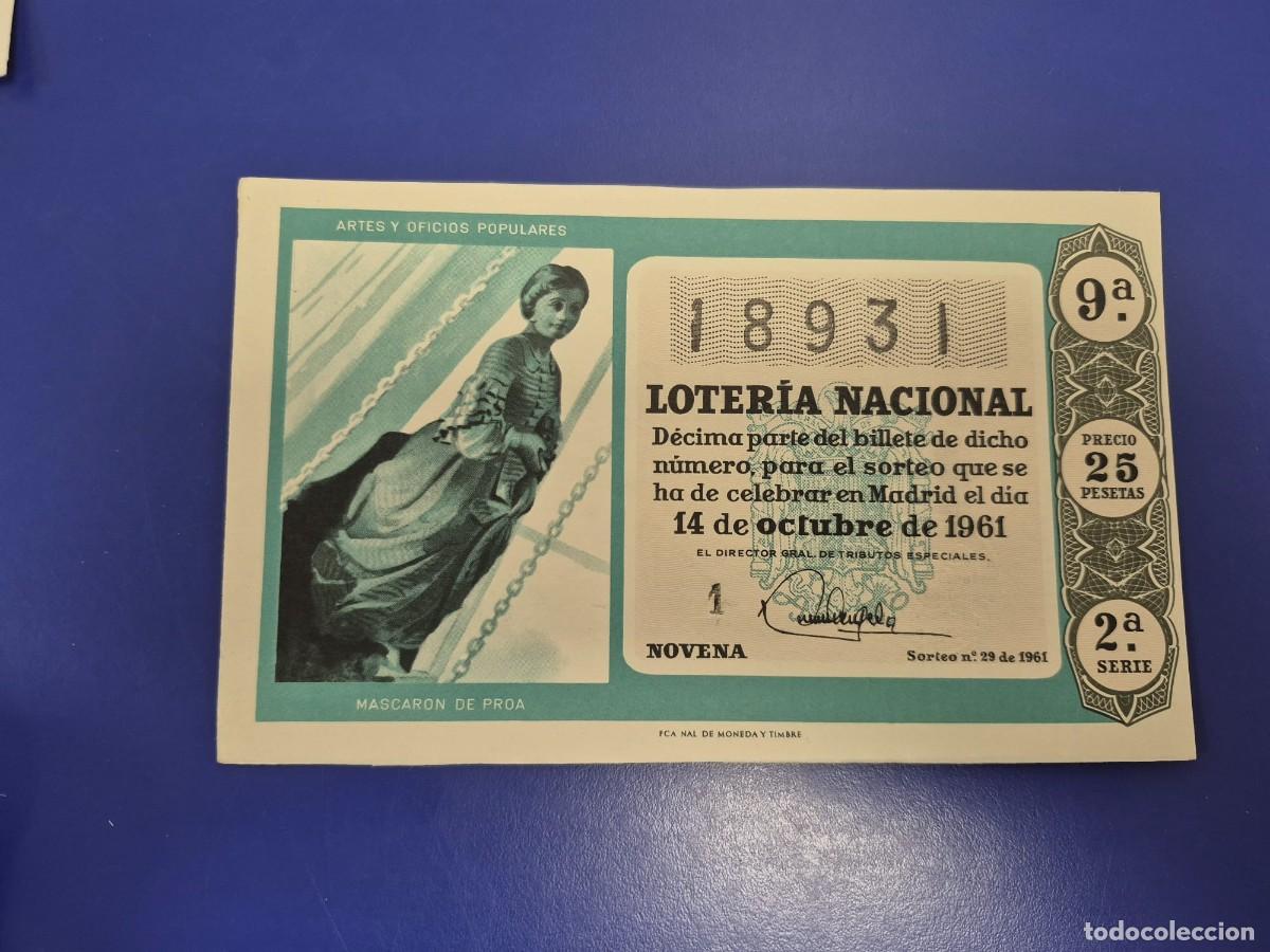 Loter&iacute;a Nacional: LOTERIA NACIONAL SORTEO 29 DE 1961 SERIE 2