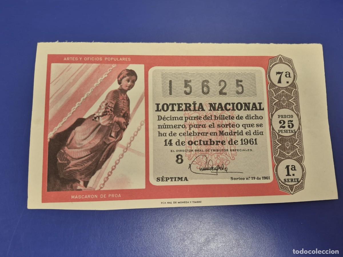 Loter&iacute;a Nacional: LOTERIA NACIONAL SORTEO 29 DE 1961 SERIE 1