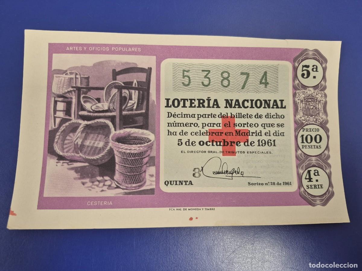 Loter&iacute;a Nacional: LOTERIA NACIONAL SORTEO 28 DE 1961 CRUZ ROJA SERIE 4