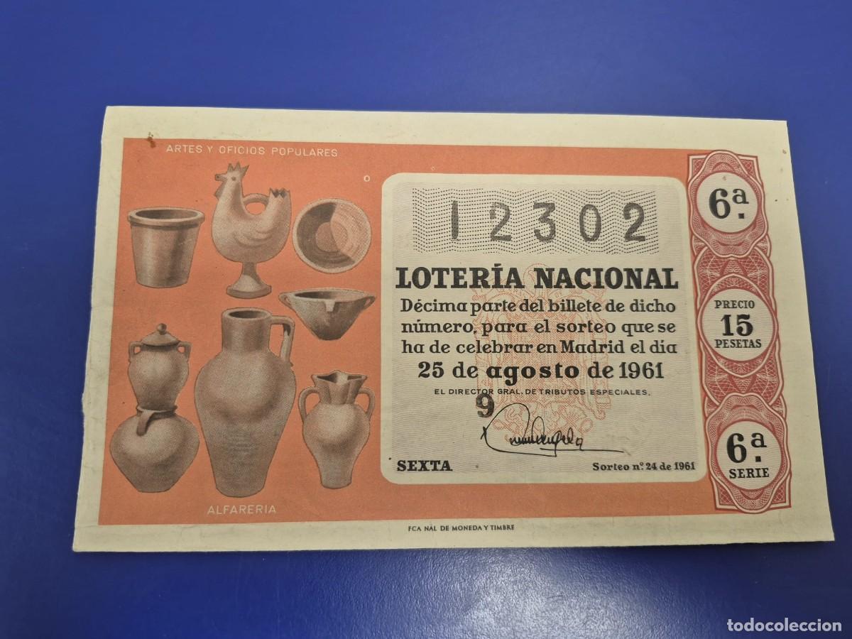 Loter&iacute;a Nacional: LOTERIA NACIONAL SORTEO 24 DE 1961 SERIE 6