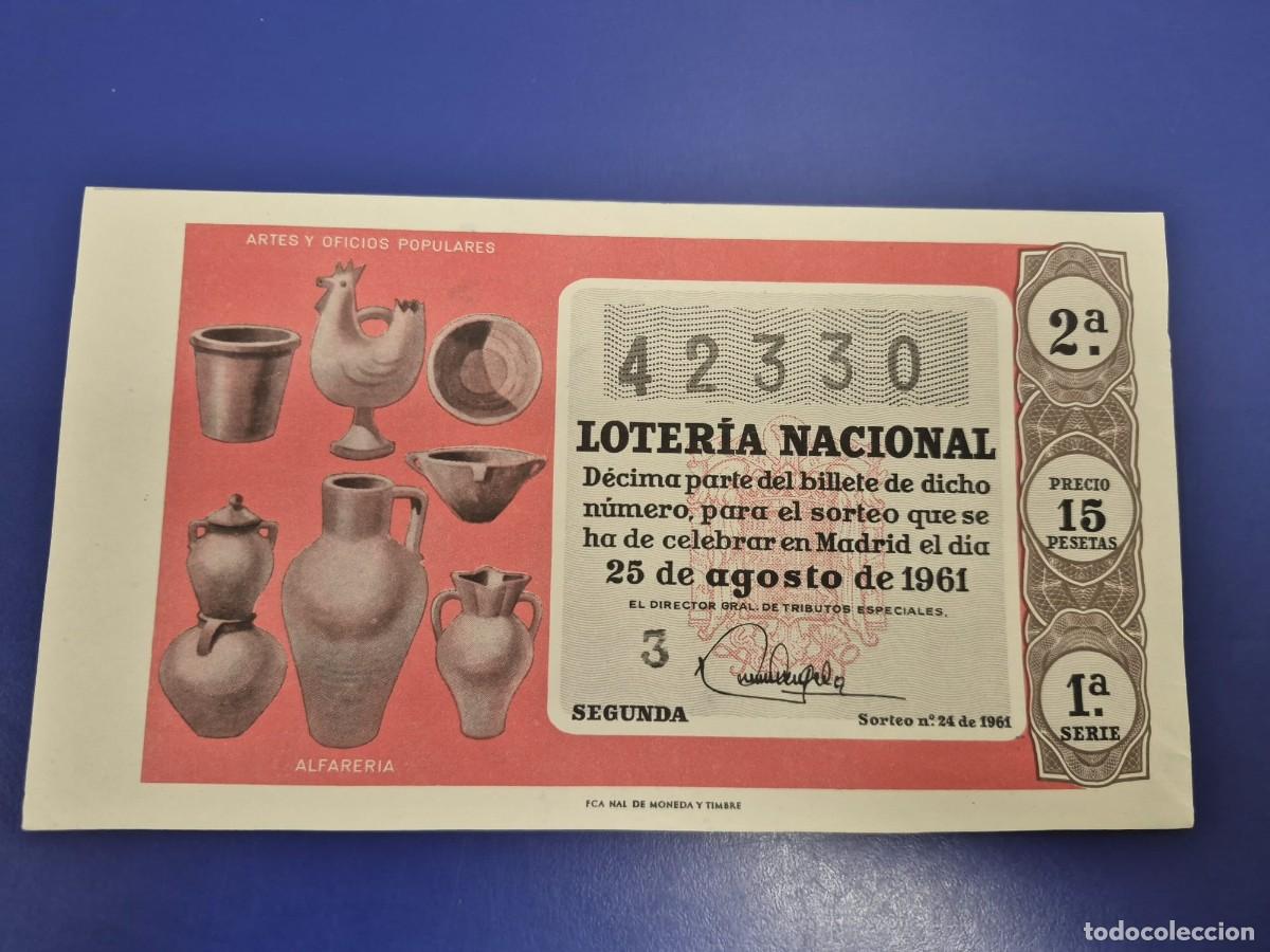 Loter&iacute;a Nacional: LOTERIA NACIONAL SORTEO 24 DE 1961 SERIE 1