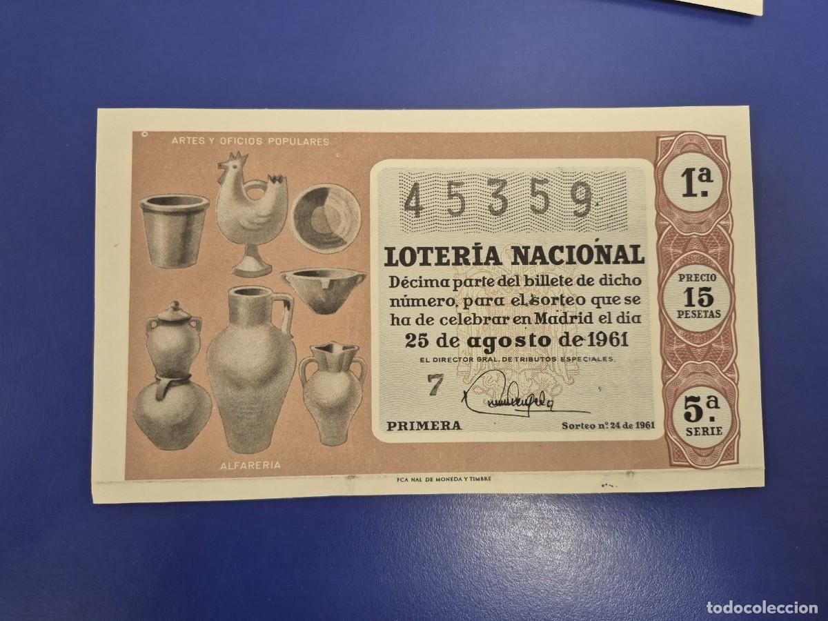 Loter&iacute;a Nacional: LOTERIA NACIONAL SORTEO 24 DE 1961 SERIE 5