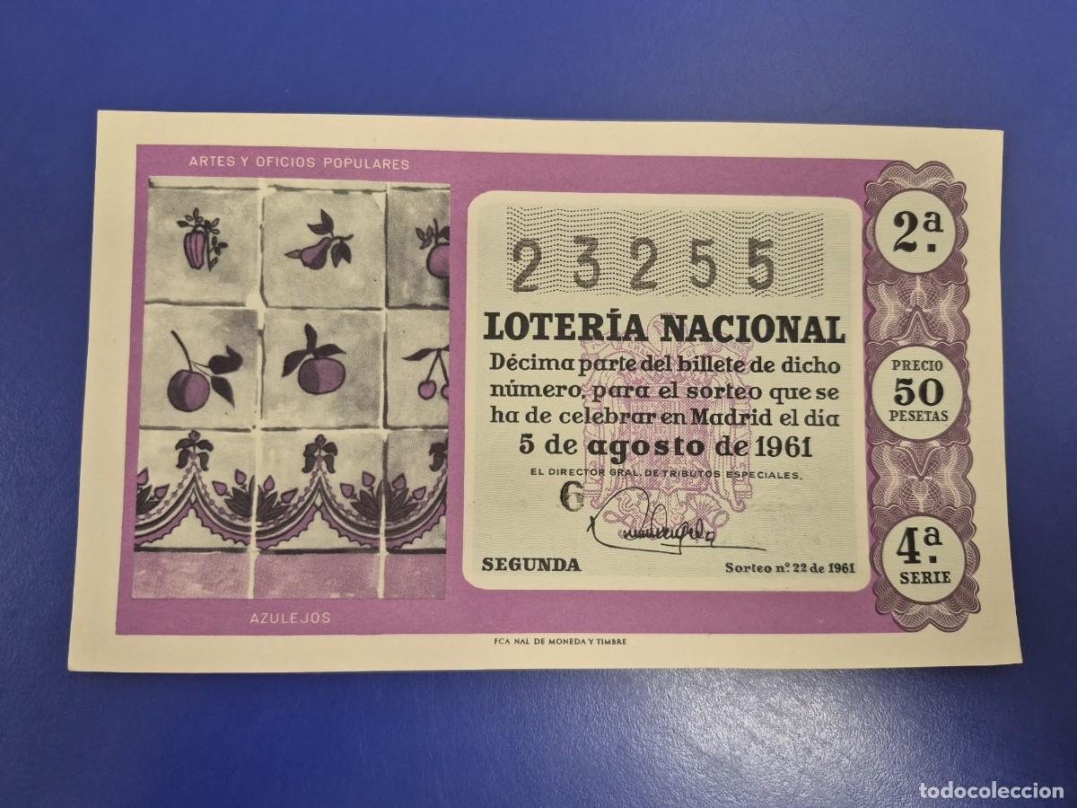 Loter&iacute;a Nacional: LOTERIA NACIONAL SORTEO 22 DE 1961 SERIE 4