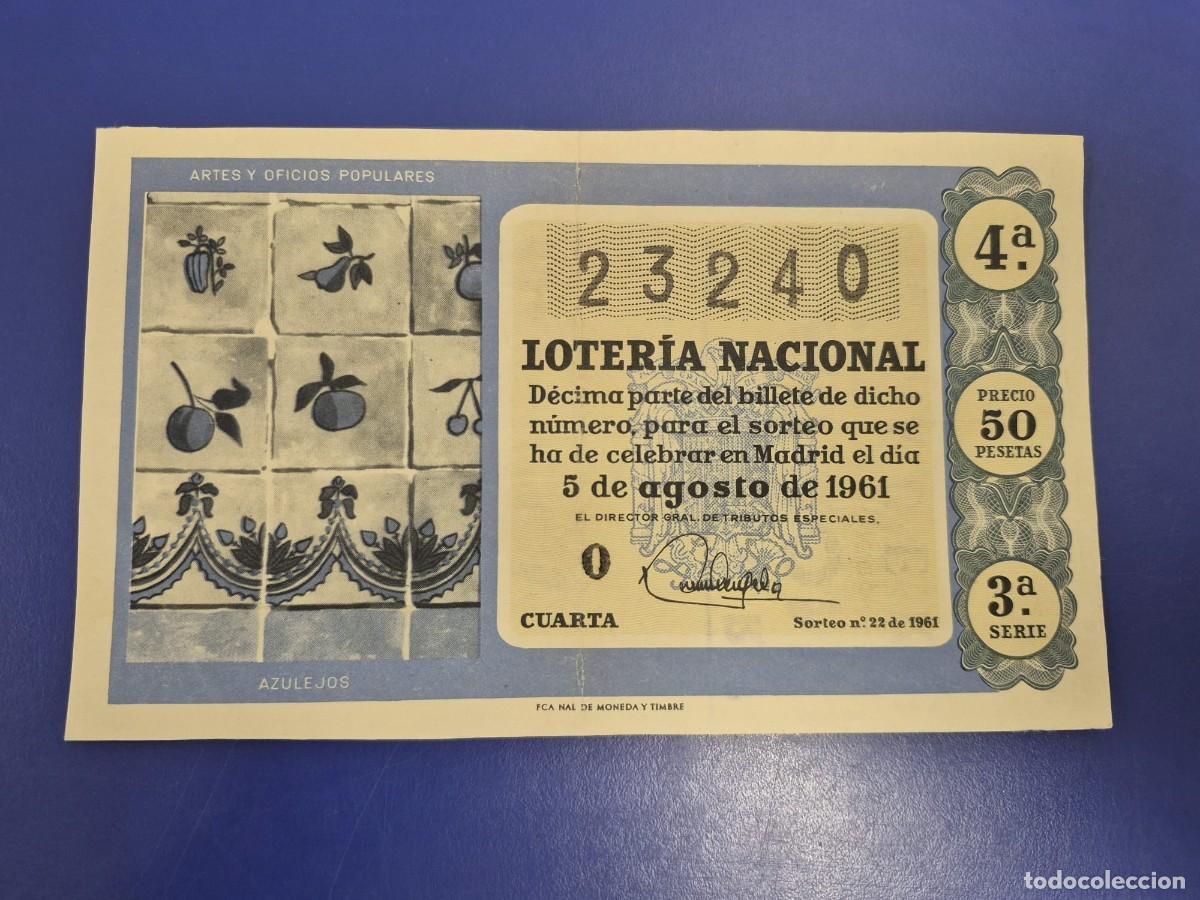 Loter&iacute;a Nacional: LOTERIA NACIONAL SORTEO 22 DE 1960 SERIE 3
