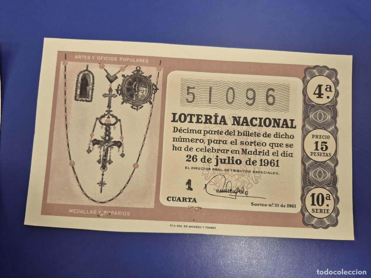 Loter&iacute;a Nacional: LOTERIA NACIONAL SORTEO 21 DE 1961 SERIE 10