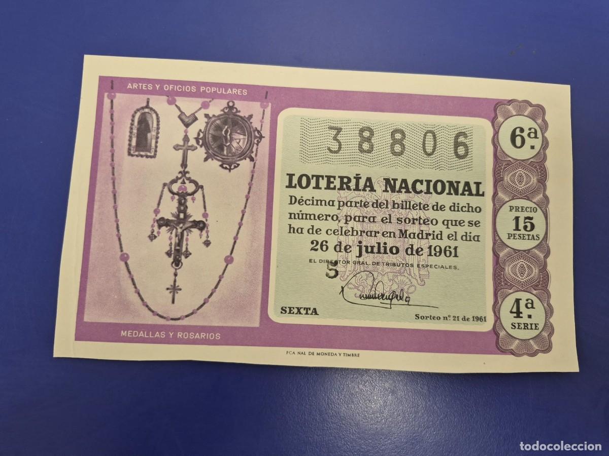 Loter&iacute;a Nacional: LOTERIA NACIONAL SORTEO 21 DE 1961 SERIE 4