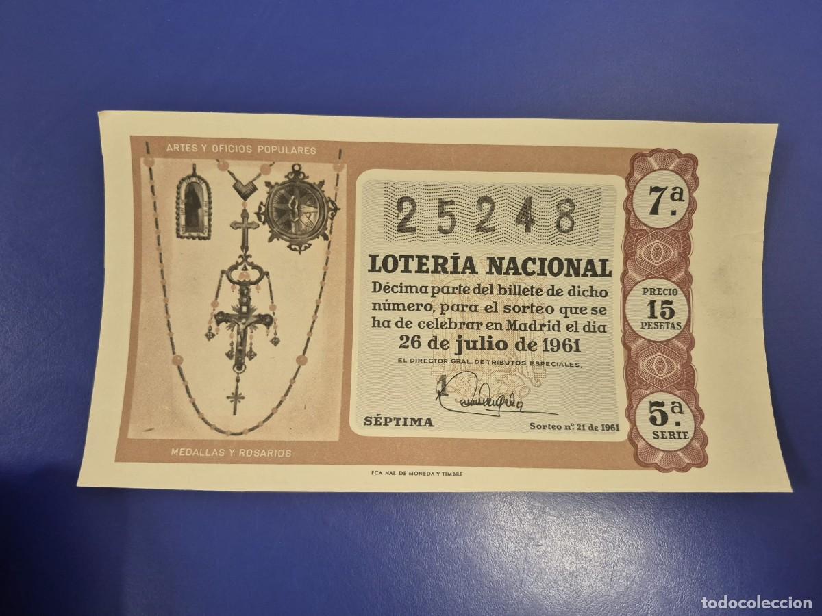 Loter&iacute;a Nacional: LOTERIA NACIONAL SORTEO 21 DE 1961 SERIE 5