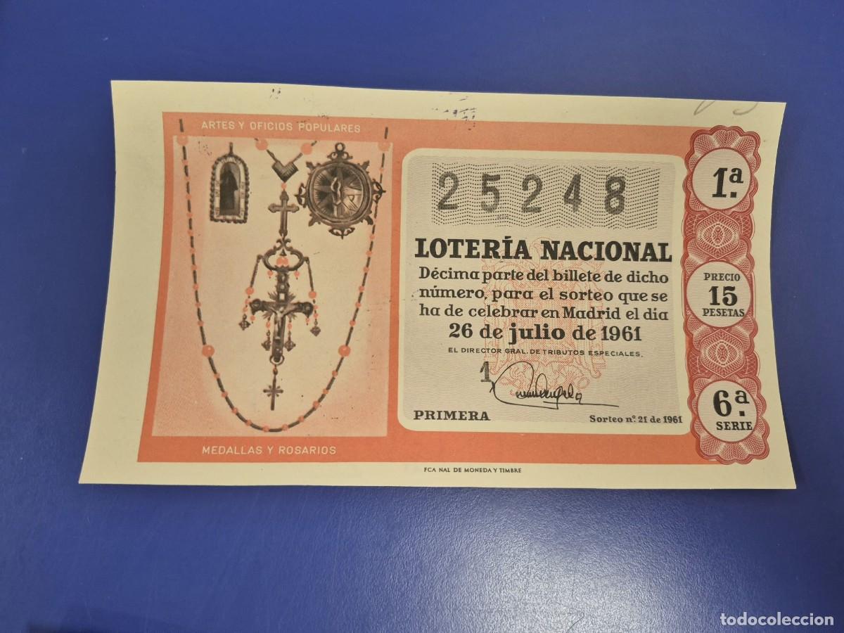 Loter&iacute;a Nacional: LOTERIA NACIONAL SORTEO 21 DE 1961 SERIE 6