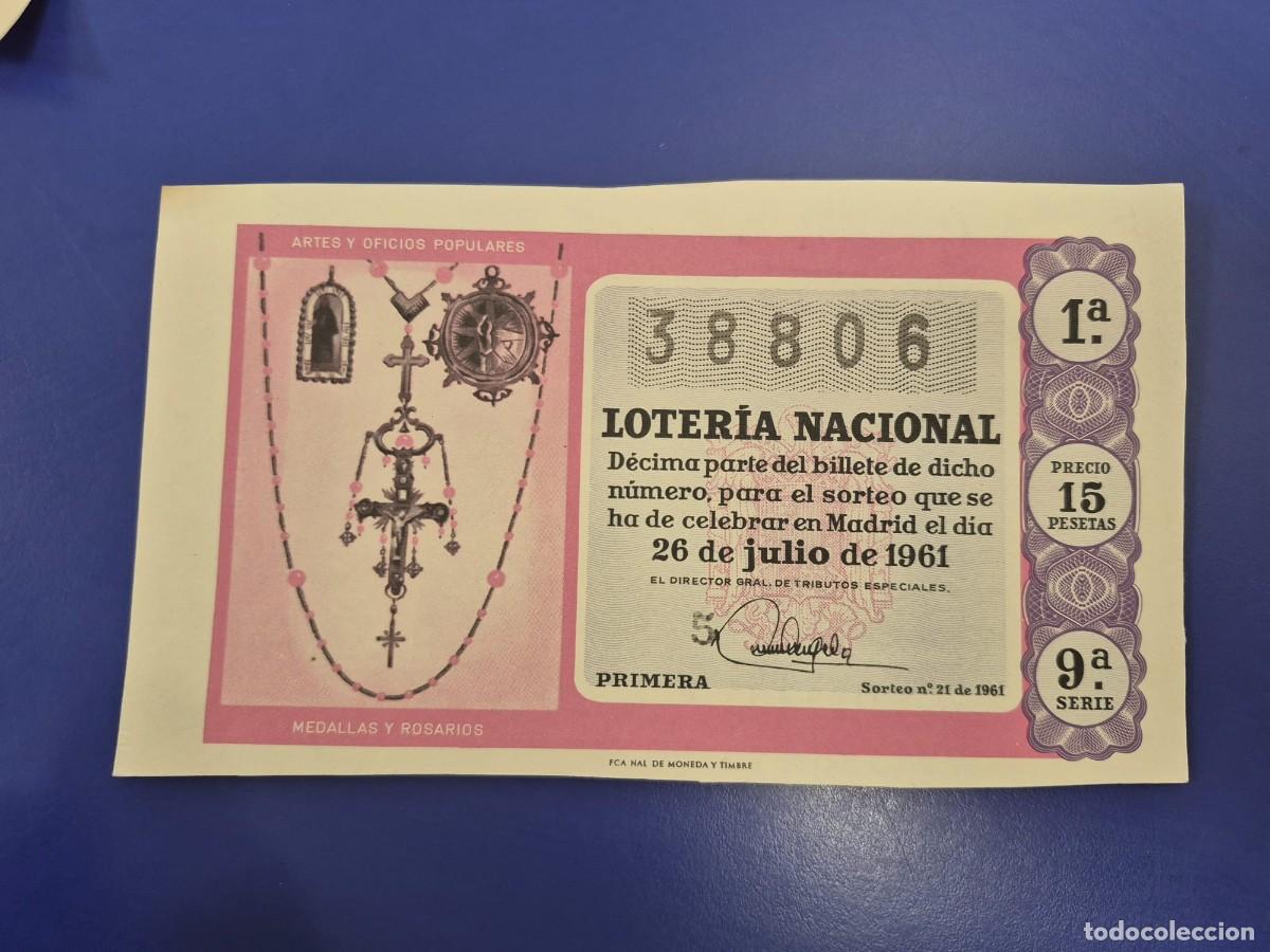 Loter&iacute;a Nacional: LOTERIA NACIONAL SORTEO 21 DE 1961 SERIE 9