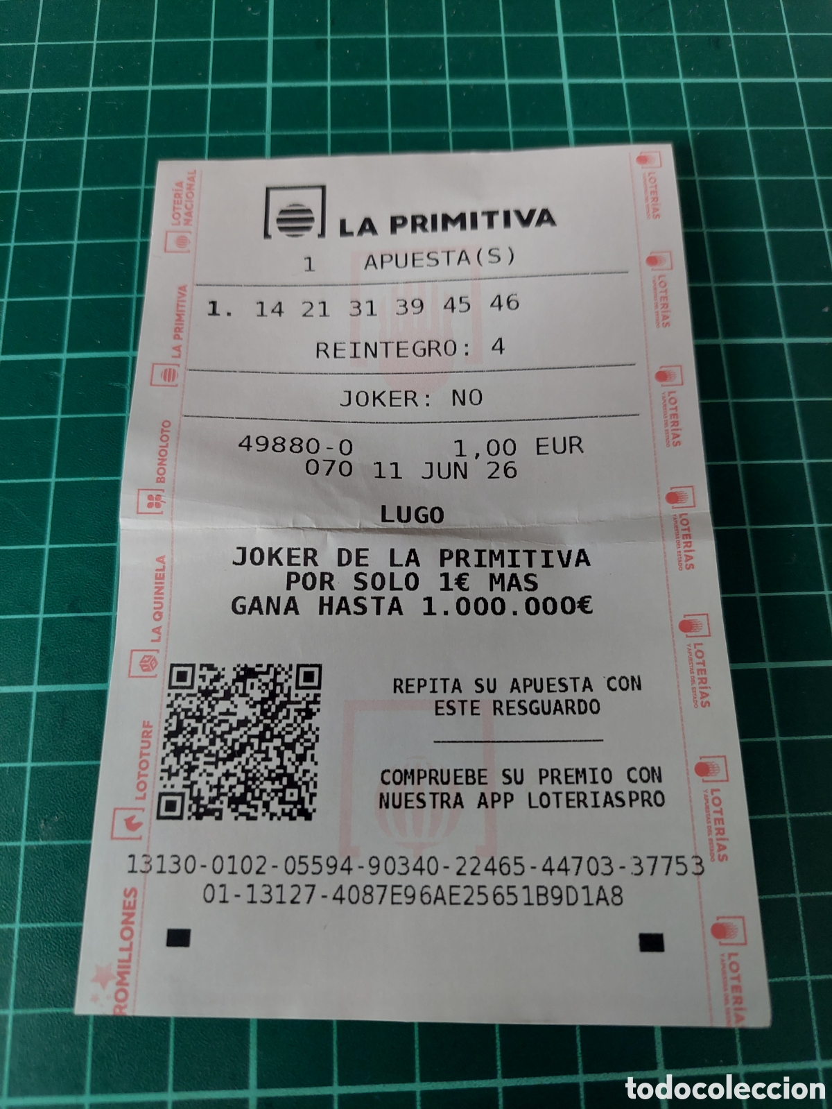 Loter&iacute;a Nacional: Lugo BOLETO la primitiva junio 2026
