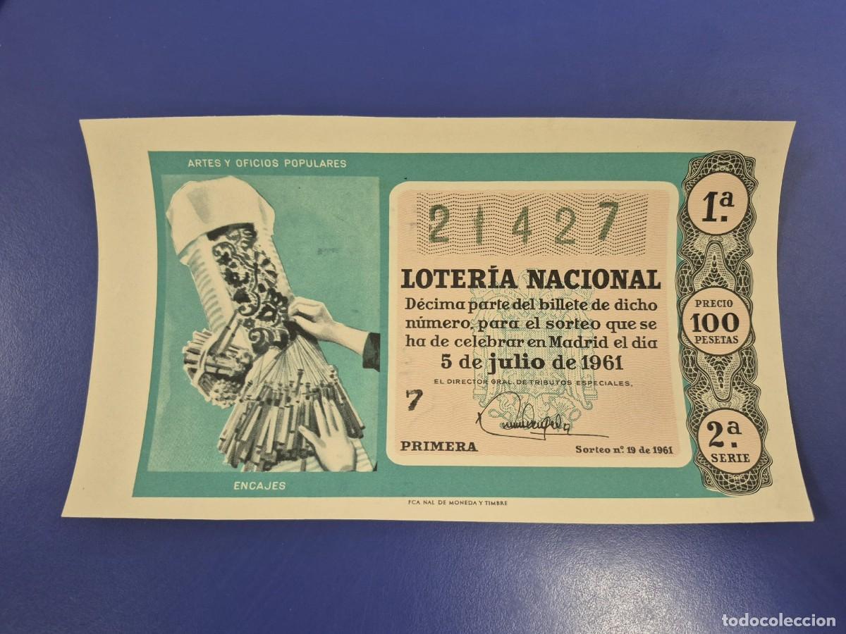 Loter&iacute;a Nacional: LOTERIA NACIONAL SORTEO 19 DE 1961 SERIE 2