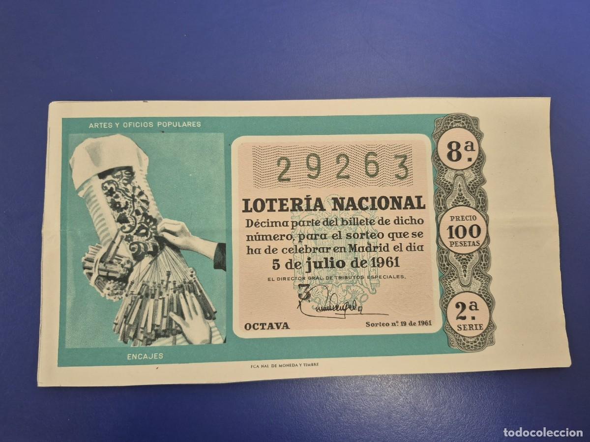 Loter&iacute;a Nacional: LOTERIA NACIONAL SORTEO 19 DE 1961 SERIE 2